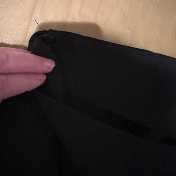 Adam Pour Eve Paris size 10 black wide leg mid rise dress pants with slit leg - Picture 12 of 14